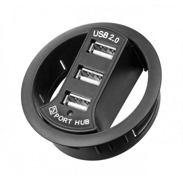 Redukcia USB hub 3 porty, k zapusteniu do dosky pracovného stola