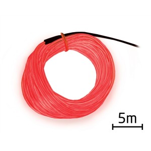 Svietiací kábel - drôt, 5m, červený