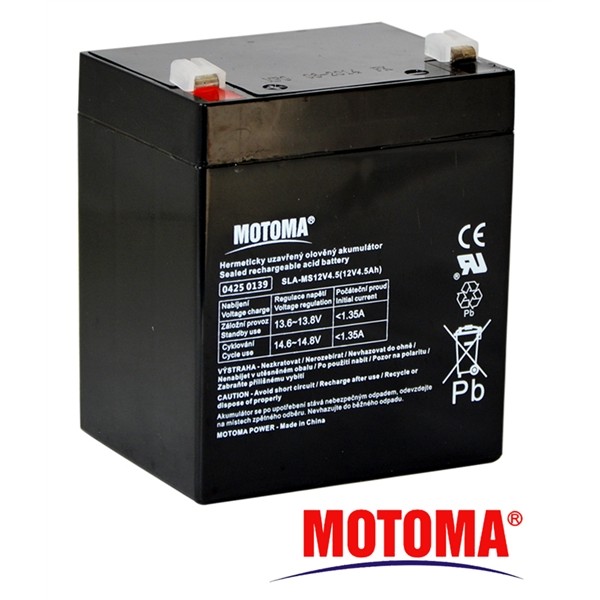 Batéria olovená 12V 4,5Ah MOTOMA bezúdržbový akumulátor