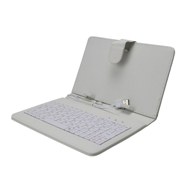Púzdro na tablet 7 s klávesnicou s micro mini USB, biele