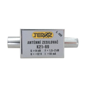 Antenný zosilňovač nízkošumový DVB-T 14dB IEC Teroz 406K