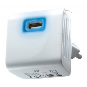 Adaptér USB 5V/2100mA biely