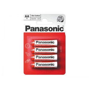 Batéria R6 (AA) Red zinkouhlíková, PANASONIC 4BP