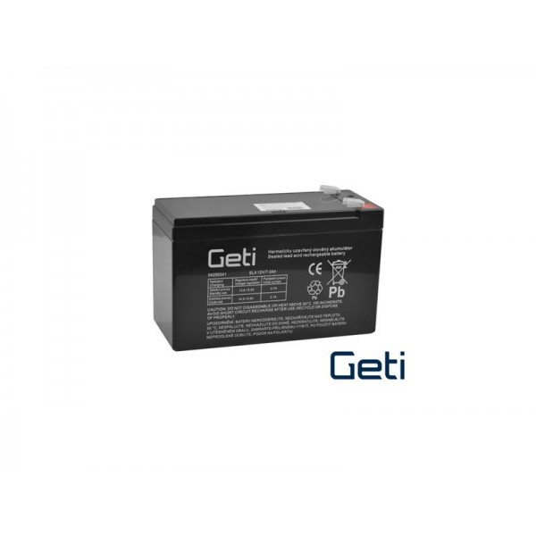 Batéria olovená 12V 7.0Ah GETI (konektor 6,35 mm)