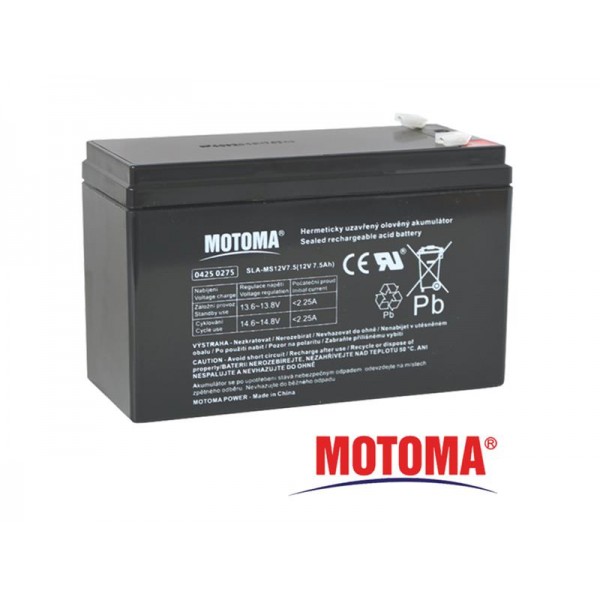 Batéria olovená 12V/ 7.5Ah MOTOMA (konektor 4,75 mm)