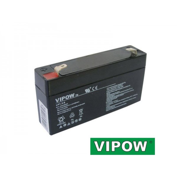 Batéria olovená 6V/1,3Ah VIPOW bezúdržbový akumulátor