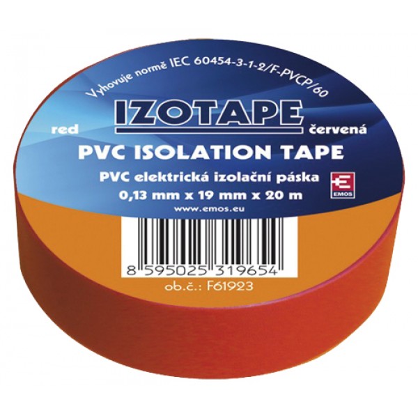 Izolačná páska PVC 19 20m červená