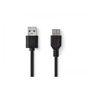 Kábel 1x USB 2.0 A konektor - 1x USB 2.0 A zdierka 3m NEDIS