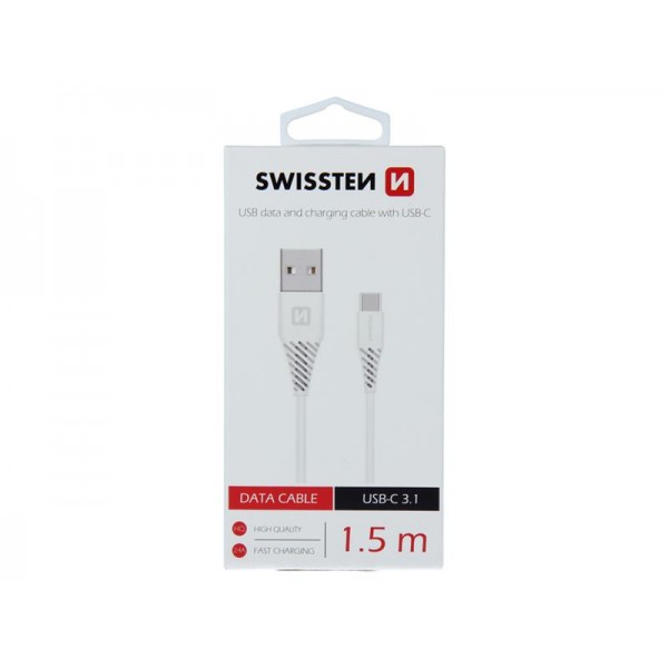 Kábel SWISSTEN 71504400 USB/USB-C 3.11,5m biely