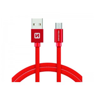 Kábel SWISSTEN USB/Micro USB 1,2M červený