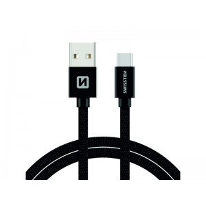 Kábel SWISSTEN USB/USB-C 1,2M čierny