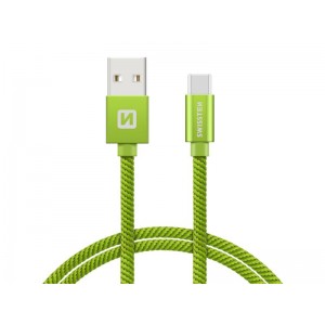Kábel SWISSTEN USB/USB-C 1,2M zelený
