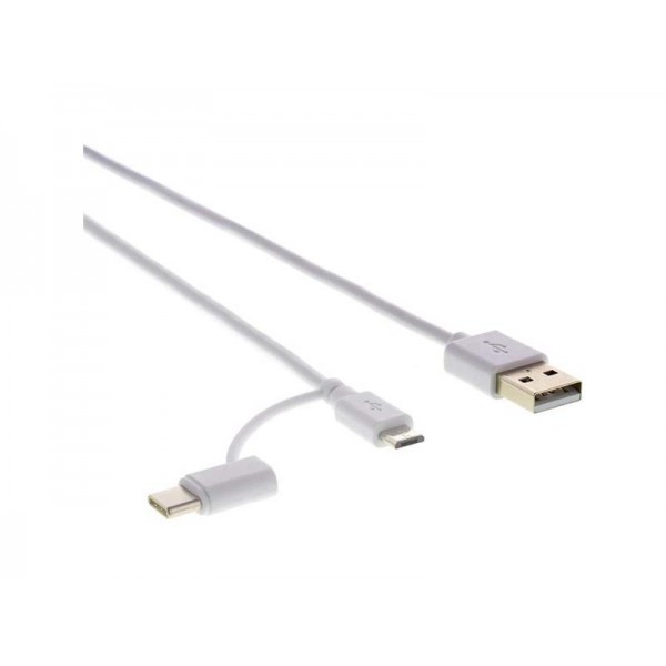 Kabel USB 2.0 - A/M-Micro B/C SCO 522-015 WH