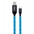 Kábel USB - Micro USB, svietiace modrý 1m YENKEE YCU 231 BE