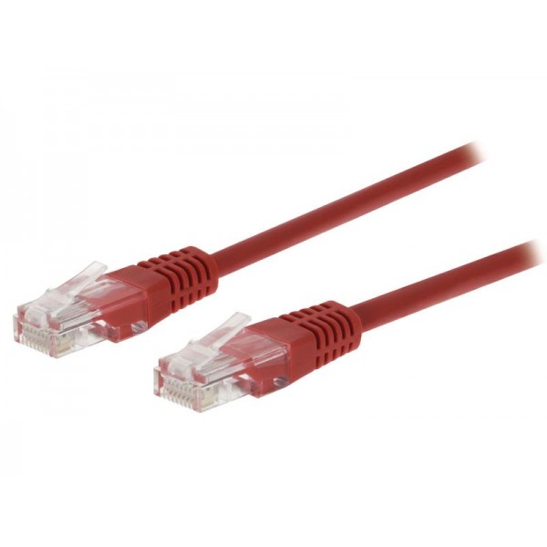 Kábel UTP 1x RJ45 - 1x RJ45 Cat5e 5m RED VALUELINE VLCT85000R50