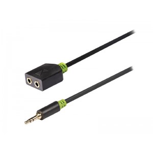 Kábel audio JACK 3.5 mm - 2x JACK 3.5 mm 0.20 m KÖNIG KNA22100E02