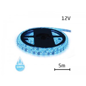 LED pásik 12V 3528 60LED/m IP68 max. 4.8W/m modrá (1ks=cievka 5m) vodeodolný