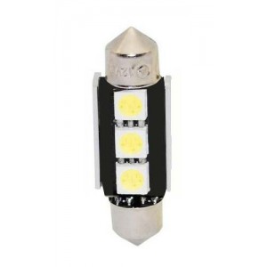 LED žiarovka 12V s päticou sufit (36mm), 3LED 3SMD s chladičom 9523002cb