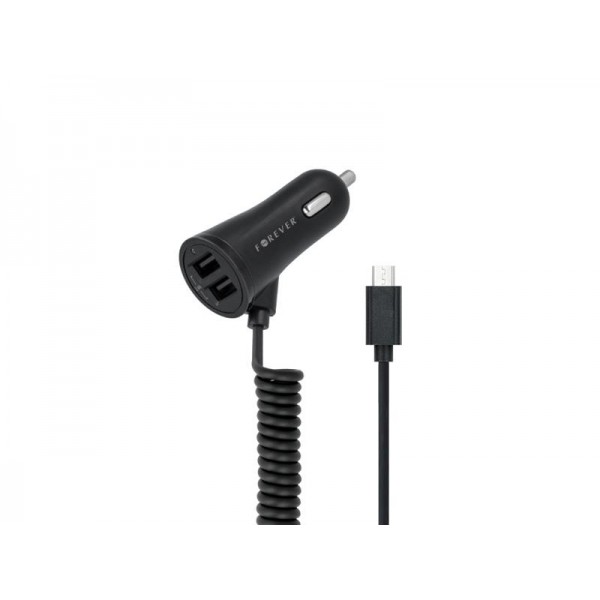 Nabíjačka do auta USB 2x 2.4A + kábel Micro USB