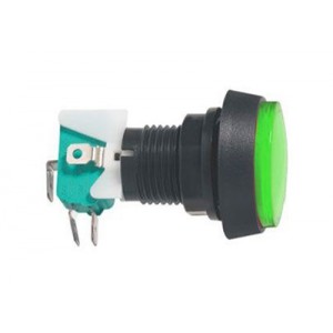 Prepínač tlačítko okrúhle ON-(ON) 250V/10A s mikrospínačom zelené