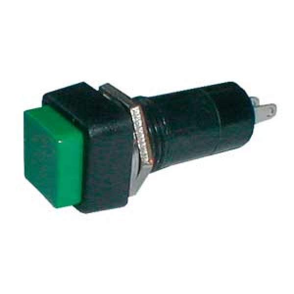 Prepínač tlačítko štvorec ON-OFF 250V 1A zelené