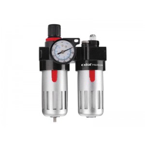 Regulátor tlaku so vzduchovým filtrom, primazávačom a manometrom EXTOL PREMIUM 8865105