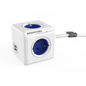 Zásuvka PowerCube EXTENDED USB s káblom 1.5m modrá