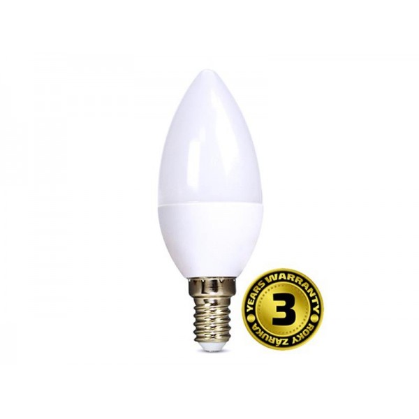 Žiarovka LED C37 E14 6W biela studená SOLIGHT