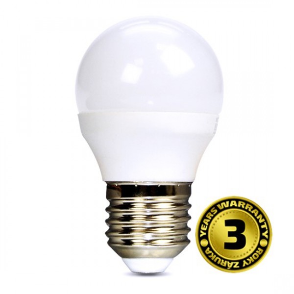 Žiarovka LED, miniglobe, 8W, E27, 3000K, 720lm, biela teplá, SOLIGHT WZ424