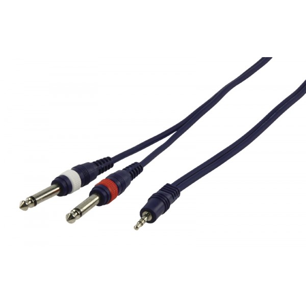 Kábel audio JACK 3.5 mm - 2x JACK 6.3 mm 3 m HQM-205/3