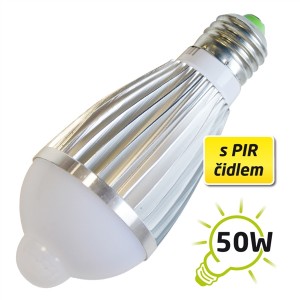 Žiarovka LED A60 E27/230V s PIR 7W - biela prírodná
