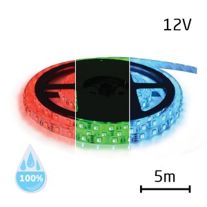 LED pásik 12V 5050 60LED/m IP68 max. 12W/m RGB (1ks=cievka 5m) vodeodolný