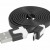 Kábel USB - Micro USB, čierny, plochý 1m