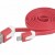 Kábel USB - Micro USB, červený, plochý 1m