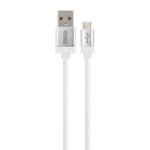 Kábel USB - Micro USB, bielo-strieborný 2m YENKEE YCU 202 WSR